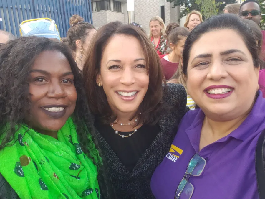 Workers with Kamala Harris