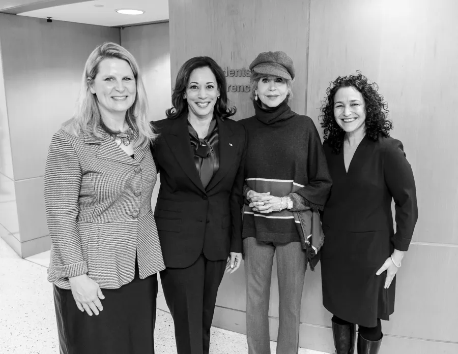 Kamala Harris with Liz Shuler and Jane Fonda